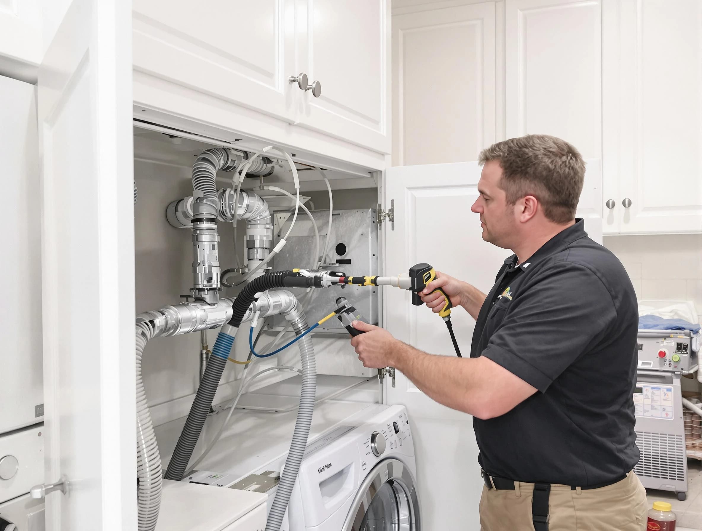 Leeds Dryer Vent Cleaning professional removing severe blockage from a clogged dryer vent in Leeds