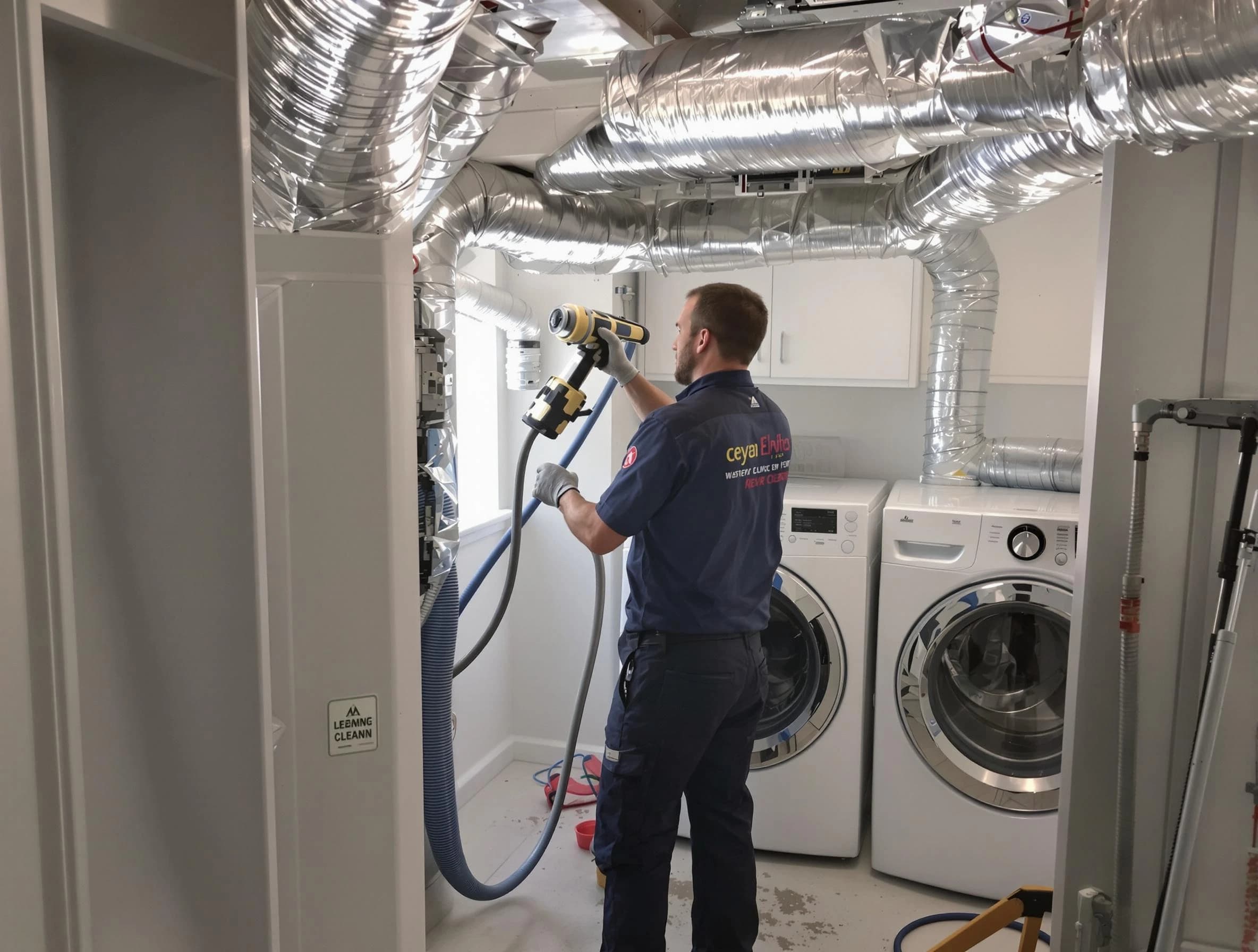 Leeds Dryer Vent Cleaning specialist using advanced equipment for thorough duct cleaning in Leeds