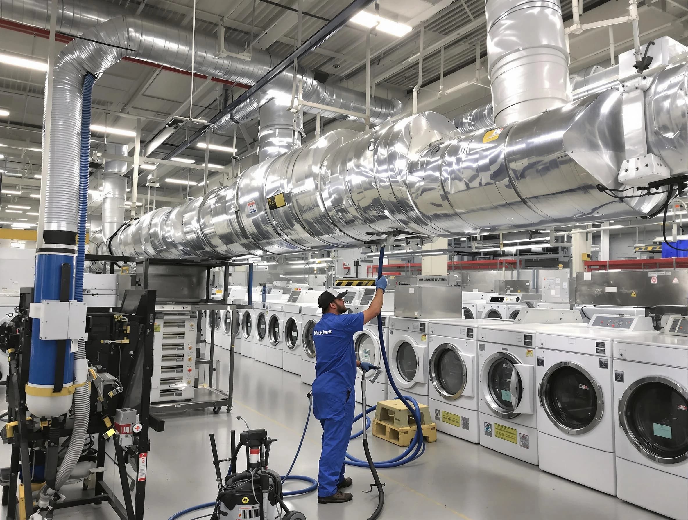 Leeds Dryer Vent Cleaning team performing heavy-duty industrial dryer vent cleaning in Leeds