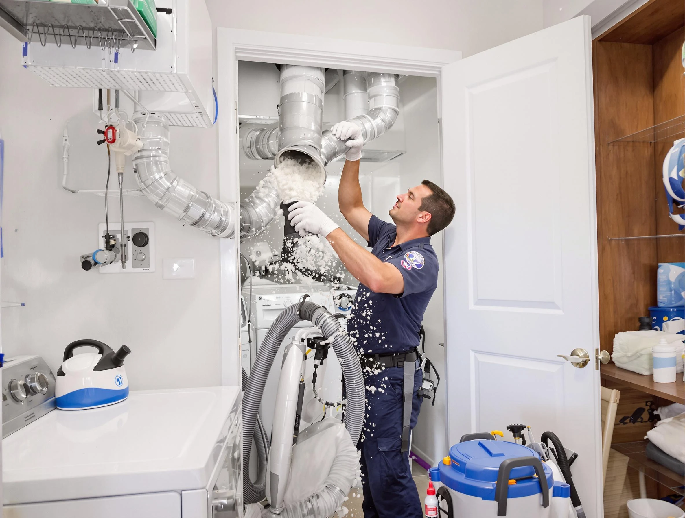 Leeds Dryer Vent Cleaning technician delivering thorough residential dryer vent cleaning service in Leeds